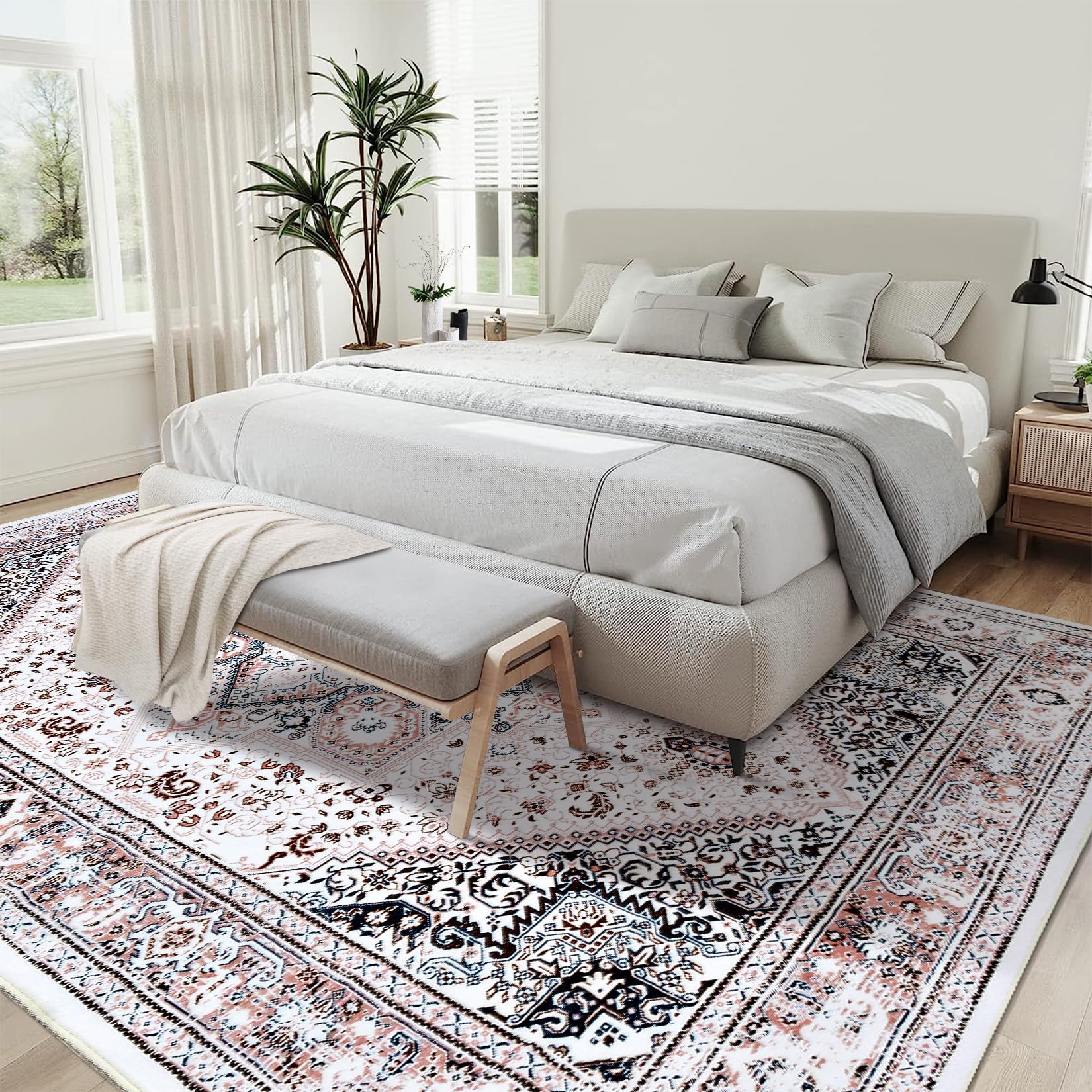 Garvee Tappeto Tribale Lavabile a Macchina Morbido Antiscivolo Poliestere Design Vintage 200x290cm per Soggiorno e Camera da Letto