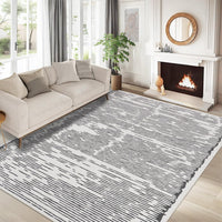 Tappeto a pelo corto Garvee per soggiorno/camera da letto, 200x290cm, grigio chiaro, lavabile, antiscivolo