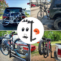 Portabici posteriore Garvee per 2 biciclette con stabilizzatore e cinghie, gancio di traino per bici elettriche, distanza tra i bracci 12,7-18,3 cm, nero