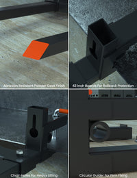 Forche per pallet Garvee da 43" con capacità di carico di 2000 libbre, barra stabilizzatrice regolabile in acciaio robusto per benna per trattore, agricoltura