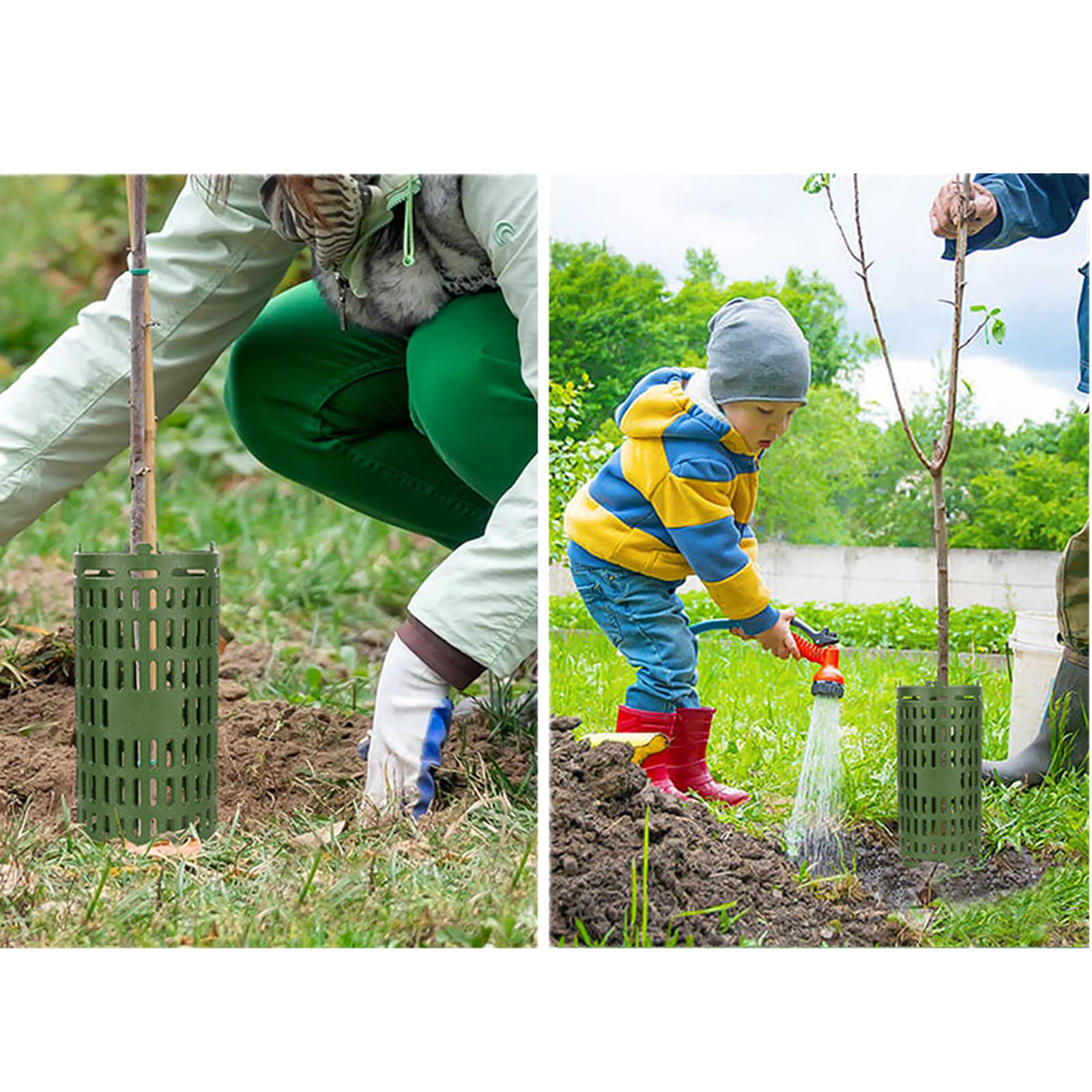 Garvee Set da 10 pezzi di protezioni per tronchi d'albero verdi, espandibili e resistenti ai raggi UV, 25x37 cm, protezione contro gli animali che brucano
