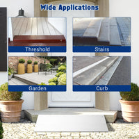 Rampa di soglia in alluminio Garvee, 2 pezzi – 34" L x 11,6" W x 2,3" H, capacità di carico di 700 libbre, per sedie a rotelle, scooter e bici elettriche