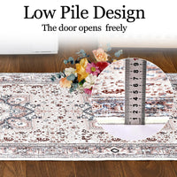 Garvee Teppich Boho Vintage Waschbar Rutschfest Weicher Niedrigflor 120x170cm Rosa Für Wohnzimmer Schlafzimmer Esszimmer