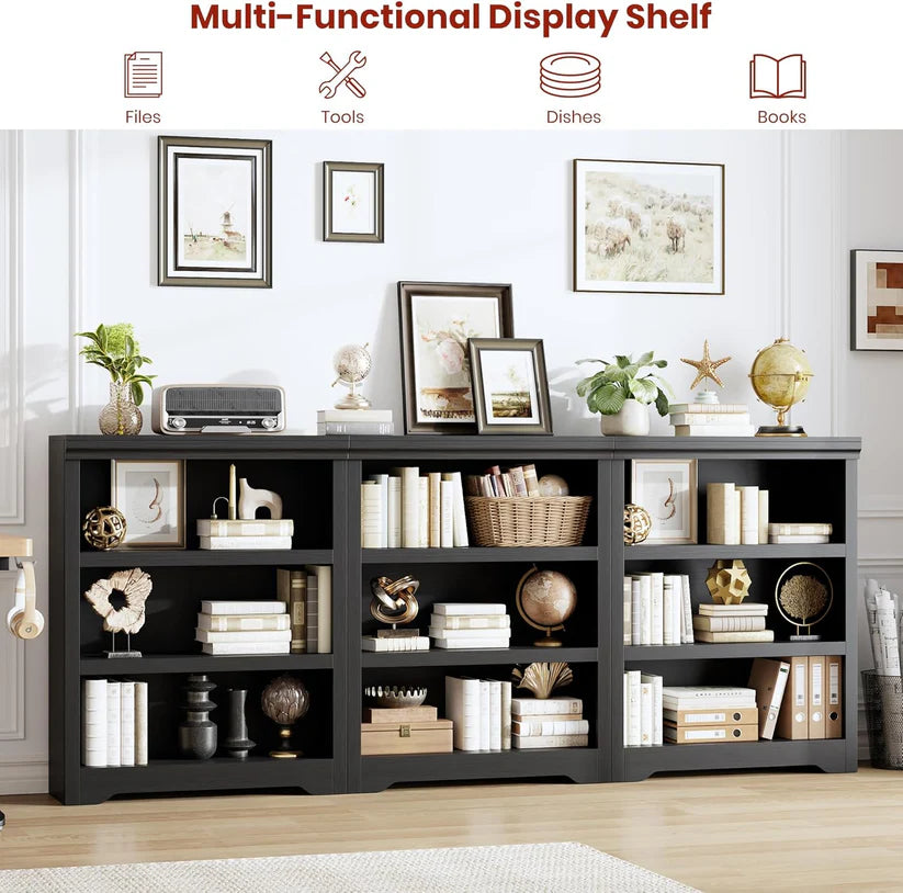 Garvee Libreria Rustica Alta 75" (190 cm), 2-6 Ripiani Regolabili, MDF, Anti-Ribaltamento, Soggiorno e Studio, Design Elegante, Neutro