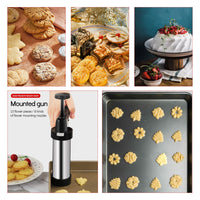 Garvee Set Gebäckpresse In Acciaio Inox Con 13 Schablonen E 8 Tüllen, Kit Completo Per Biscotti, Perfetto Per Feste E Regali, Facile Da Usare, Facile Da Pulire