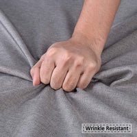 Garvee Flax Leinenähnlicher Duschvorhang 240GSM Schweres Gewebe Mit Haken Für Badezimmer 200x180 cm Grau