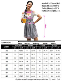 Garvee Dirndl corto midi da donna, abito tradizionale, set da tre pezzi per l'Oktoberfest, fiori di anacardi, taglia 36