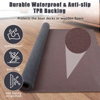 Garvee Boat Flooring 1,8x4m Tappetino marino antiscivolo Tappeto per esterni per barche Yacht SUP Kayak Camper, grigio