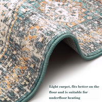 Tappeto vintage Garvee Easy Clean con supporto antiscivolo in TPR per camera da letto e soggiorno, 120x170 cm, verde