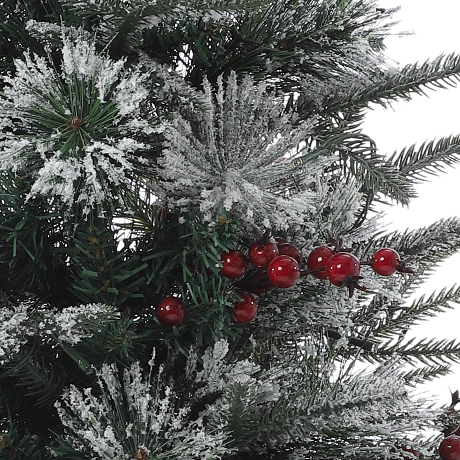 Albero di Natale artificiale Garvee, confezione da 2 – 91 cm, 78 LED (bianco caldo), 8 modalità di luce, base semicircolare, fibra ottica, effetto gelo