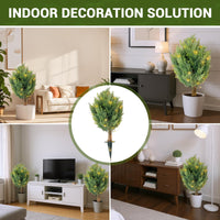 Garvee 30" Alberi di cipresso artificiali Set di 2 con picchetto per giardino e terrazza Verde Resistente a tutto il calore e ai raggi UV