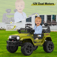 Garvee 12V Kids Electric Off-Road Car Green con telecomando e Bluetooth – SUV robusto per bambini e bambine dai 3 anni in su