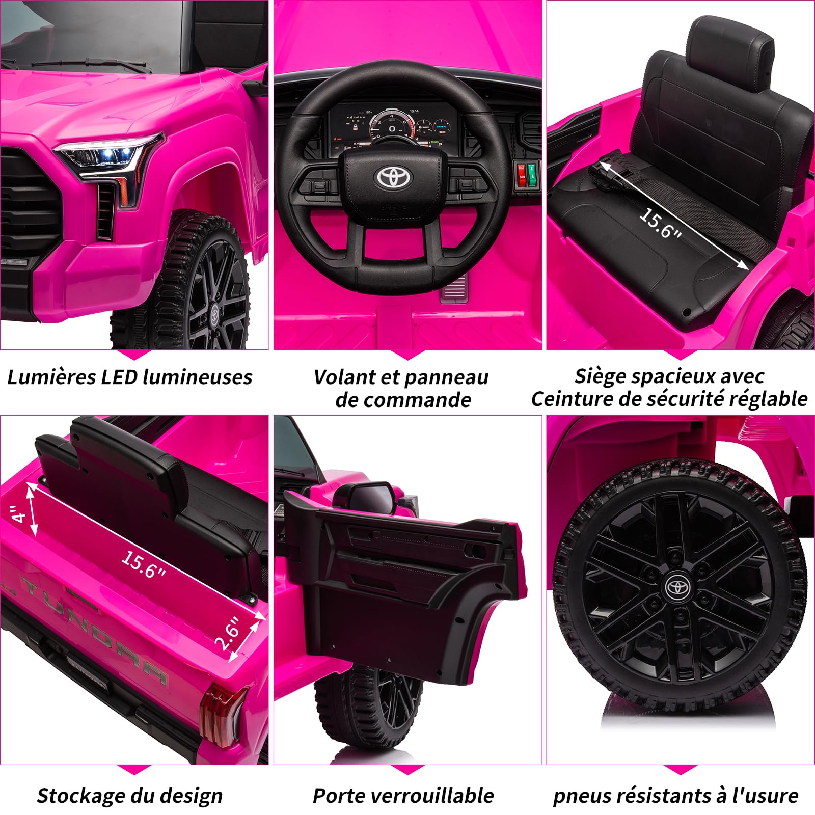 Garvee Toyota, auto elettrica per bambini, a batteria, rosa, con look Toyota e effetti sonori con licenza, per divertirsi in giardino e in casa dai 3 anni in su.