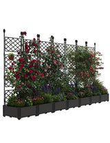 Garvee Letto da Giardino Sopraelevato da 7 Pezzi con Graticcio Metallico, Schermo Privacy per Patio e Balcone, Nero, Dimensioni Versatili - Nero