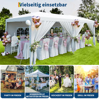 Gazebo 3x6 pop-up Garvee Heavy Duty tenda a baldacchino 3x6 m con 6 pannelli laterali rimovibili per feste e uso esterno, 3 altezze regolabili, nero