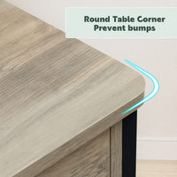 Set di 2 comodini Garvee con cassetto e ripiano per camera da letto e soggiorno, gambe regolabili, grigio, robusto e sicuro