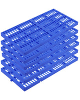 Garvee Set di 6 Pallet in Plastica Blu, Capacità 500 kg, Antiscivolo, Impilabili, Polietilene Resistente, per Magazzino e Garage