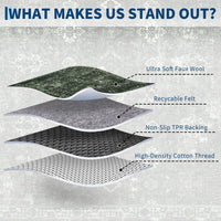 Tappeto Garvee Boho per soggiorno, grande, vintage, lavabile, a pelo corto, verde scuro, 200x290 cm