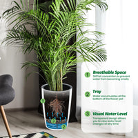 Garvee Set di 2 fioriere autoirriganti alte 16" bianche per interni e patio