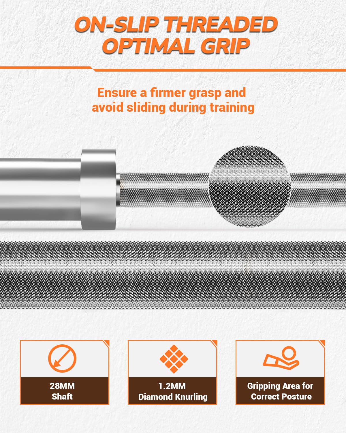 Bilanciere Olimpico Garvee 7 Piedi per Festa del Papà | 1000 Libbre, Impugnatura Precisione, Acciaio Giapponese Cromato, Palestra Domestica 2"