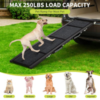 Rampa per cani Garvee per auto 63"x17" pieghevole antiscivolo in alluminio leggera e stabile per SUV e camion da viaggio all'aperto, nera