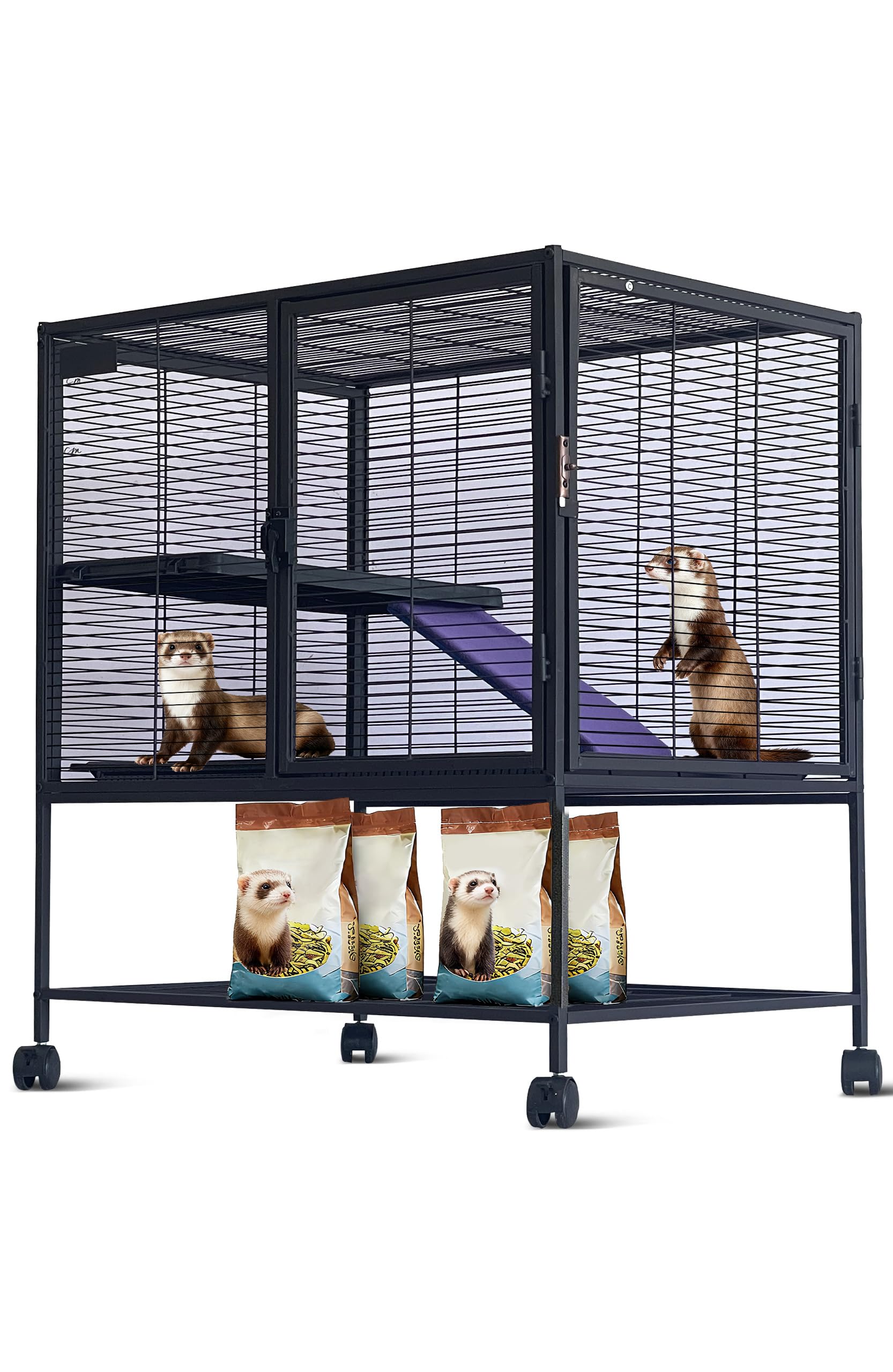 Gabbia per piccoli animali Garvee, in metallo, 36"H, a più piani con rampe, vassoio rimovibile, senza BPA, per criceti, conigli e cincillà