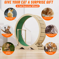 Garvee Cat Treadmill, rullo per esercizi di grandi dimensioni da 45 pollici con ruote in TPE e legno stabile per il fitness degli animali domestici al chiuso, silenzioso, sicuro, nero