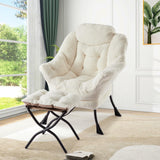 Garvee Lazy Sofa Sessel Poltrona Relax con Poggiapiedi in Velluto Olandese Mint-Jade Ergonomica Metallo Moderno Soggiorno Camera - Blau-60