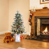 Albero di Natale artificiale Garvee, confezione da 2 – 91 cm, 78 LED in fibra ottica (bianco caldo), 8 modalità di luce, scatola portalampada a forma di pupazzo di neve