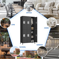 Armadietto in metallo Garvee a 6 ante per dipendenti, resistente, ventilato, a due piani, per ufficio e palestra, 72"H x 15,7"W x 35,4"D, verniciato a polvere