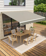 Garvee Gazebo 3x3 Tenda da Sole Manuale 305x203 cm Copertura Ampia Telaio Alluminio Robusto Tessuto Poliestere Impermeabile Grigia per Patio e Veranda - Grigio