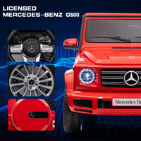 GARVEE Auto elettrica per bambini, veicolo elettrico da 12 V, auto elettrica con telecomando, 3 velocità, clacson, LED, musica, USB, MP3, Bluetooth, per ragazzi e ragazze (rosso)