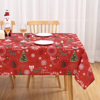 Garvee Tovaglia Natalizia Rettangolare Rossa Con Design Cervo E Albero Impermeabile Antimacchia Poliestere Resistente Tre Misure Disponibili Per Cene E Feste