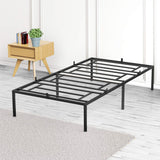 Garvee Letto matrimoniale in metallo con struttura a doghe in acciaio resistente per camera da letto, 35.56 cm, metallo nero - Nero