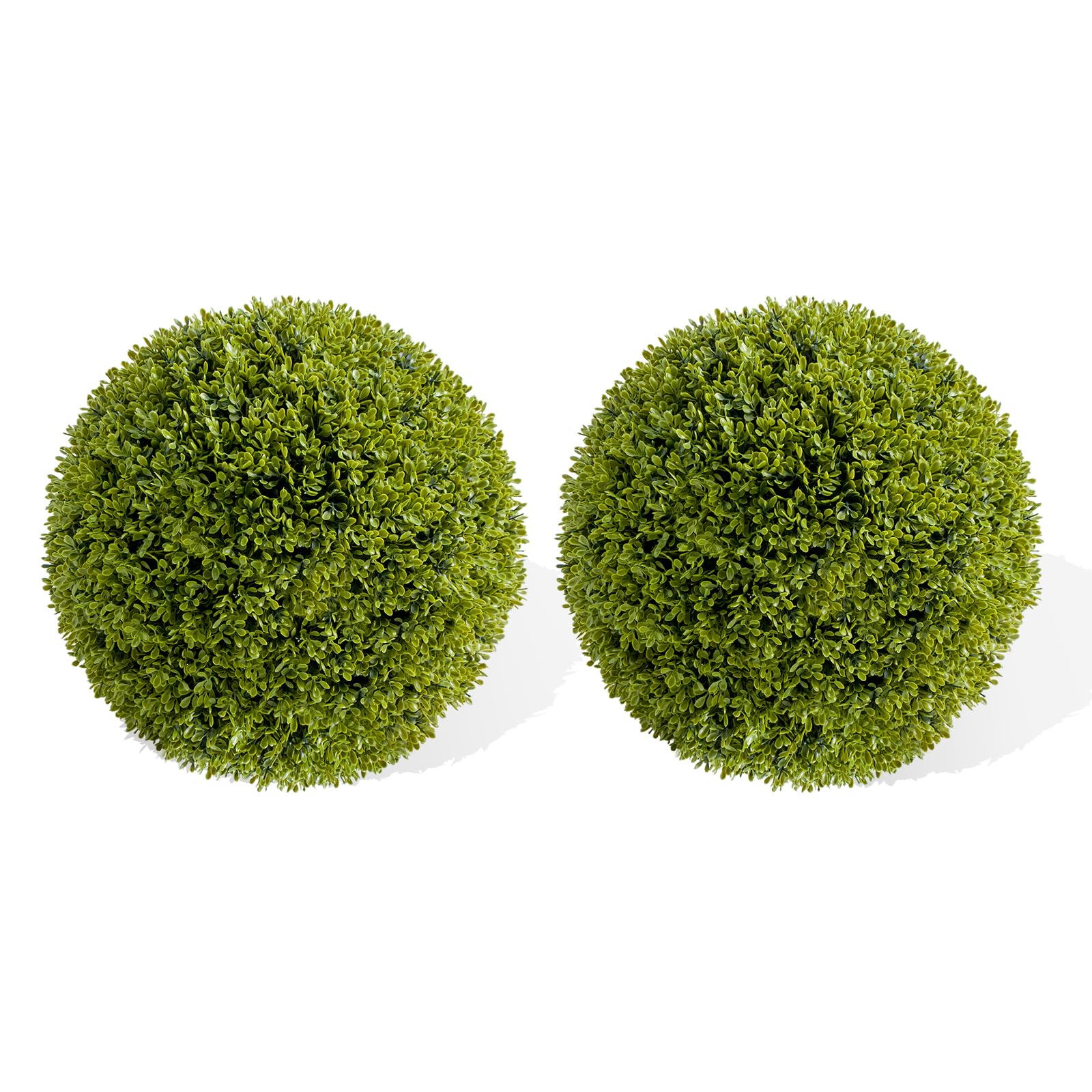 Set Garvee con palline di bosso artificiale da 15,7 pollici, resistente ai raggi UV e all'uso manuale, materiale PE, decorazione sull'interno e sui lati, verde