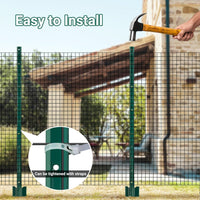 Garvee Steckzaun Zaunpfosten 213CM Robuste Metallpfosten 10 Stück Gartenzaun Zum Stecken Sichtschutz Garten U-Pfosten Stahlpfosten Hof Outdoor-Draht