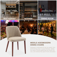 Set di 2 sedie da pranzo in legno Garvee, sedute imbottite, gambe in legno robuste, per cucina e ristorante, compatte, moderne, in tessuto
