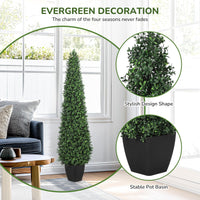 Garvee 4FT Artificiale Bosso Topiario con Vasi Resistenti per Uso Interno ed Esterno, Decorativo per Patio e Ingresso, Verde