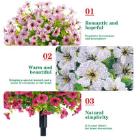 Garvee Fiori Artificiali Set da 2 Pezzi con Picchetti per Giardino e Terrazza, Rosa, Resistenti ai Raggi UV, Realistici, Facili da Curare