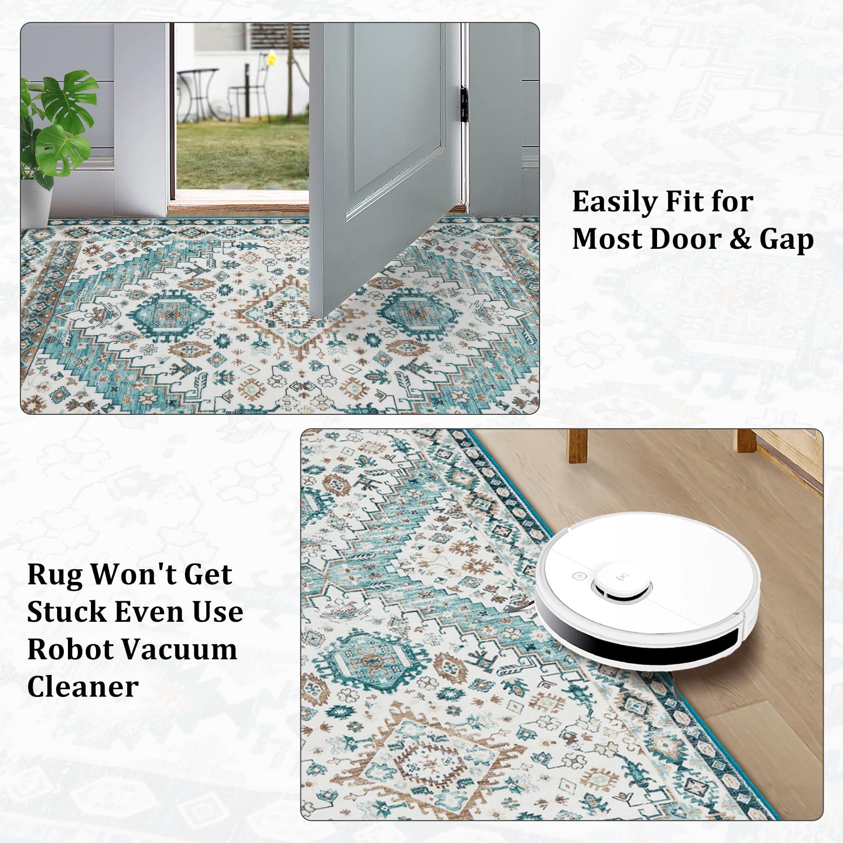 Tappeto antiscivolo lavabile Garvee 240 x 340 cm verde morbido resistente soggiorno camera da letto