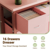 Cassettiera GARVEE con 16 cassetti in tessuto, cassettiera in tessuto per camera da letto, credenza con cassetti in tessuto, cassettiera per cucina, ufficio, corridoio, soggiorno, corridoio, cameretta dei bambini