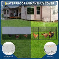 Tunnel per polli in metallo Garvee con protezione UV impermeabile, acciaio robusto, ampio spazio per giardino e fattoria, nero