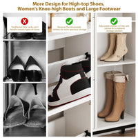 Scarpiera in rattan Garvee con 3 cassetti a scomparsa e scarpiera a 4 ripiani per corridoio e ingresso, ripiani regolabili, gambe in MDF e metallo, silenziosa, indipendente