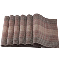 Garvee 6 pezzi Tovagliette all'americana Isolamento termico Sottobicchieri PVC Rosso 30x45cm Ecologico Antiscivolo