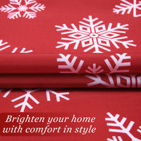 Tovaglia natalizia rotonda Garvee con motivo a fiocchi di neve, idrorepellente, poliestere, rosso e bianco, 60 pollici, decorazione invernale