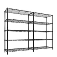 Scaffalatura in metallo Garvee da 70" H, capacità di carico di 1325 libbre, ripiani in filo metallico regolabili a 5 livelli, a forma di L, robusta, per cucina, garage, ufficio, 70,8" x 70,4" x 15,7", metallo