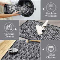 Tappeti Garvee Boho Lavabili per Soggiorno Sala da Pranzo Camera da Letto Cucina Grigio Scuro 160x230