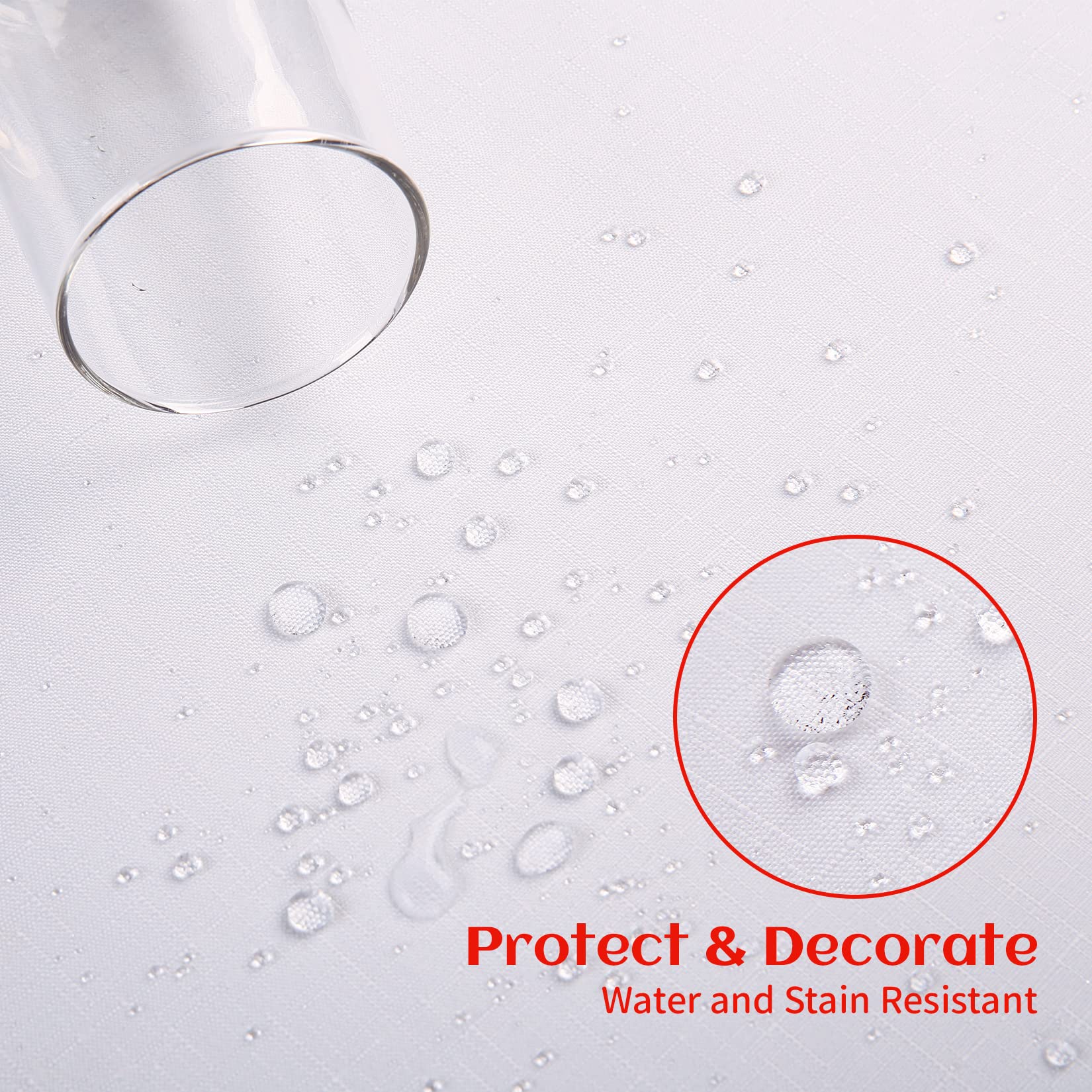 Garvee Tischdecke Natale Rotonda con Motivo Fiocchi di Neve, Doppio Strato 150GSM Poliestere, Resistente all'Acqua e Macchie, Lavabile in Lavatrice, per Cucina e Festa, Rosso, 150cm