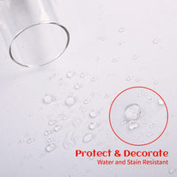 Garvee Tischdecke Natale Rotonda con Motivo Fiocchi di Neve, Doppio Strato 150GSM Poliestere, Resistente all'Acqua e Macchie, Lavabile in Lavatrice, per Cucina e Festa, Rosso, 150cm