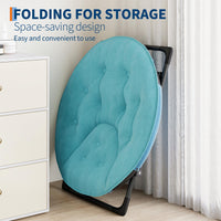 Poltrona Garvee Saucer Chair con struttura dorata, oversize, pieghevole, verde, per camera da letto e soggiorno, comoda, stabile